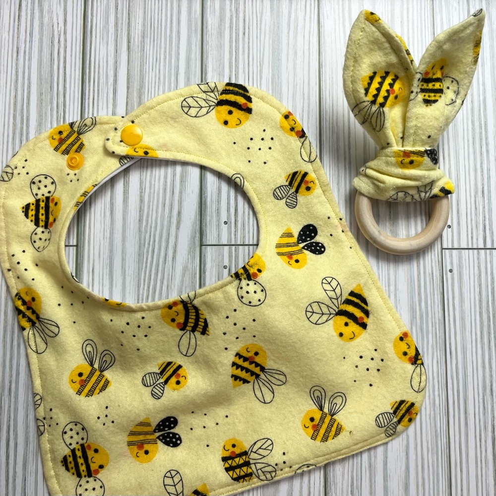 Baby bib and teether set